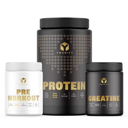 Younify Stack - Protein + Creatine + Pre