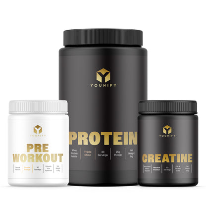 Younify Stack - Protein + Creatine + Pre