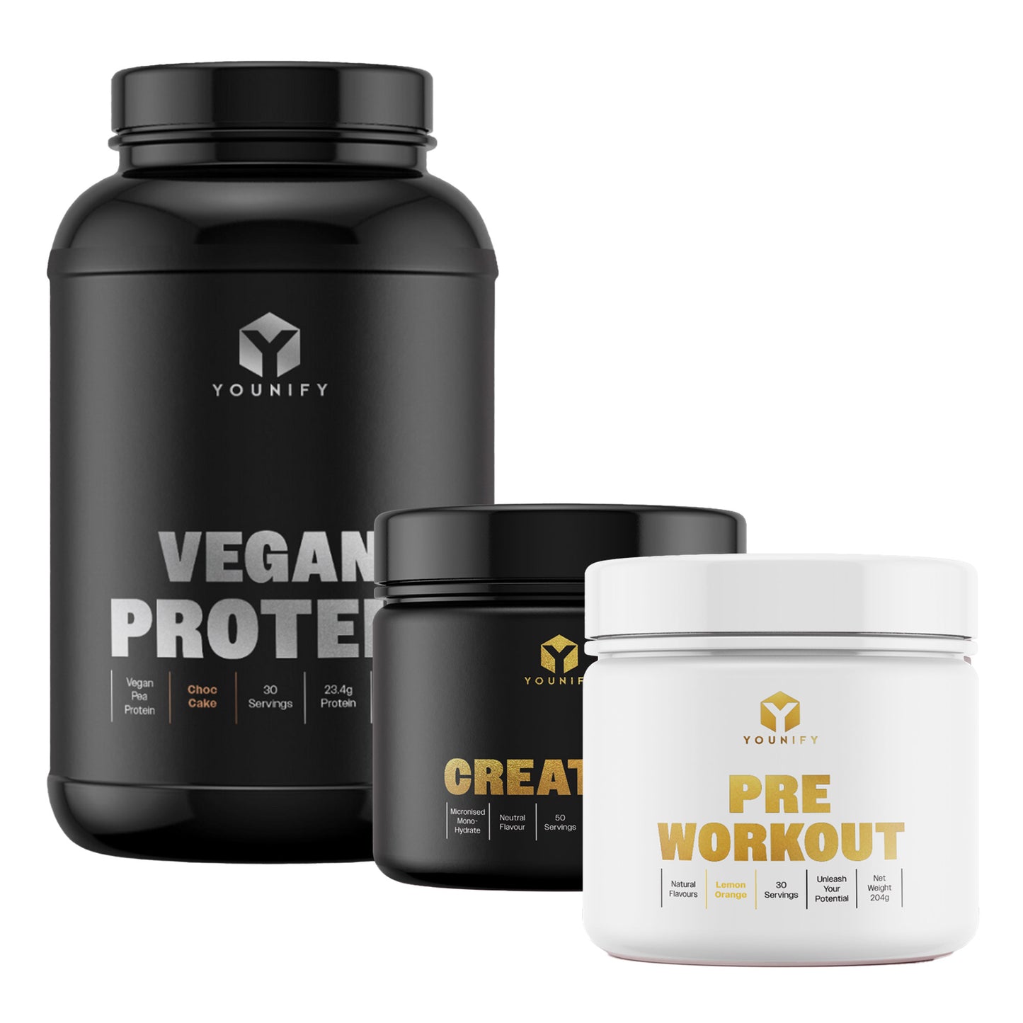 Younify Stack - Protein + Creatine + Pre